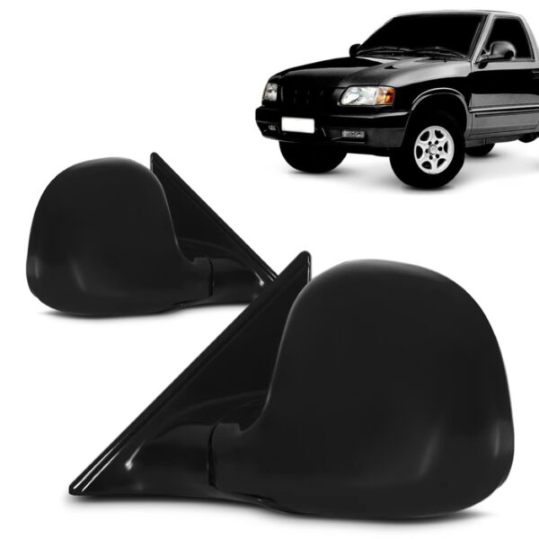 Par Retrovisor S10 1995 1996 97 98 1999 2000 Fixo Preto Liso