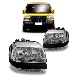 Par Farol Doblo Com Auxiliar 2002 A 2009 Cromado
