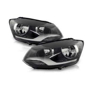 Par Farol Foco Duplo Para Vw Fox 2010 Até 2014 Mascara Negra Ambos Lados