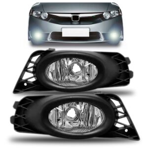 Par Farol Milha Auxiliar Civic 2009 2010 2011 Com Moldura