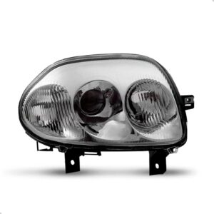 Par Farol Elétrico Clio 1999 A 2002 Foco Duplo Cromado Direito