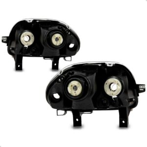 Par Farol Elétrico Clio 1999 A 2002 Foco Duplo Cromado Direito