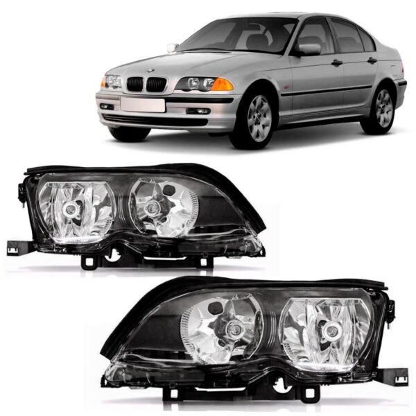 Par Farol Bmw S3 2002 A 2004 Sedan Mascara Negra C/ Garantia