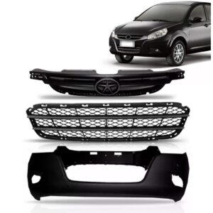 Kit Envolvente Dianteiro + Grade Inferior E Superior Jac J3 Preto