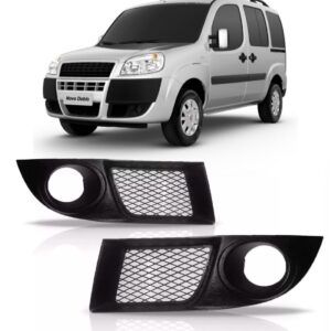 Par Moldura Milha Para Fiat Doblo 2009 10 11 12 2013 C/furo Preto Ambos Os Lados