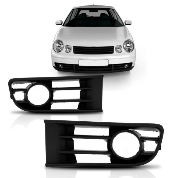 Par Moldura Milha Polo 2003 2004 2005 2006 Com Furo Preto Ambos Os Lados