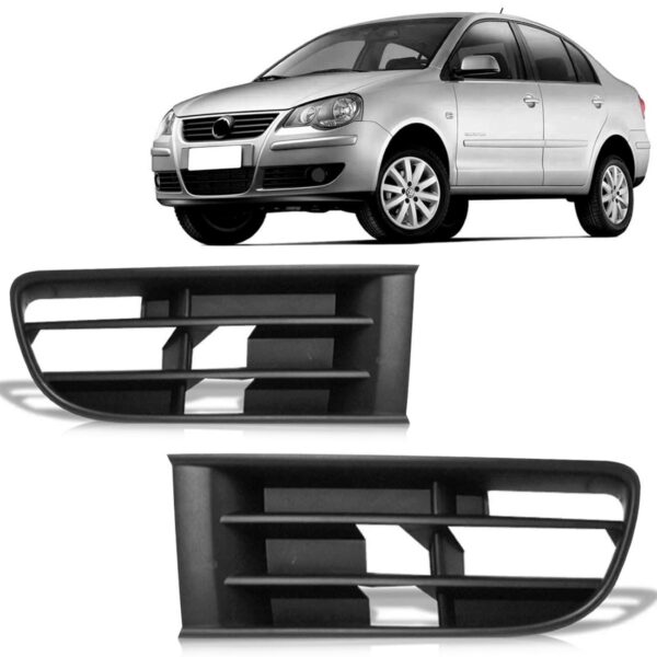 Par Moldura Milha Polo 2003 2004 2005 2006 Sem Furo Preto Ambos Os Lados