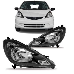 Par Farol Para Honda Fit 2008 2009 10 2011 2012 C/regulagem Ambos Lados