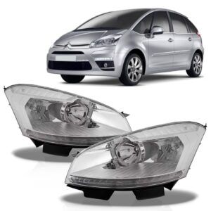 Par Farol C4 Grand Picasso 2008/2011 Elétrico Pisca Cristal