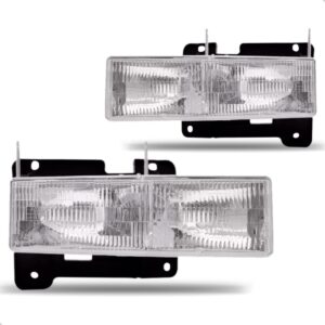 Par Farol Silverado 1997 A 04 C/ Foco Duplo Mascara Cromada