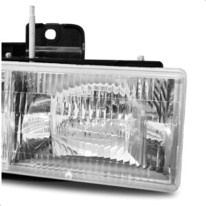 Par Farol Silverado 1997 A 04 C/ Foco Duplo Mascara Cromada