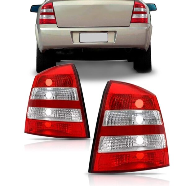 Par Lanterna Para Chevrolet Astra 2003 A 2012 Hatch Cristal Ambos Lados Vermelho