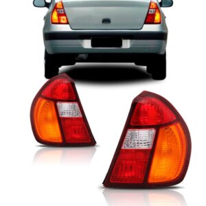 Par Sinaleira Traseira Clio Sedan 2003 Até 2008 Ambar Tricolor
