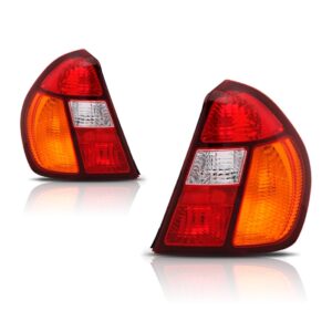 Par Sinaleira Traseira Clio Sedan 2003 Até 2008 Ambar Tricolor