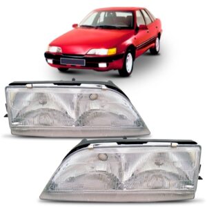 Par Farol Para Daewoo Espero 1992 A 1995 Lente Raiada - Ambos Lados