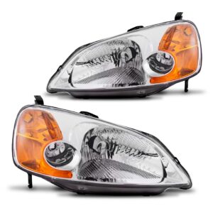 Par Farol Para Civic 2001 2002 2003 Elétrico Lente Acrílico