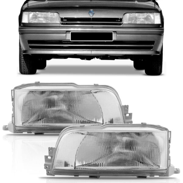 Par Farol Renault 21 Ii 1989 A 1994 Com Foco Duplo Cromada