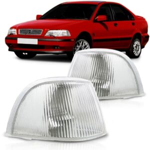 Par Sinaleira Para Volvo S40 1996 1997 1998 Lente Raiada Cristal