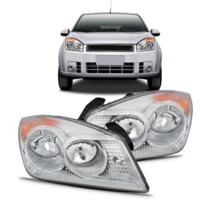 Par Farol Para Ford Fiesta 2008 2009 2010 Cromado - Direito