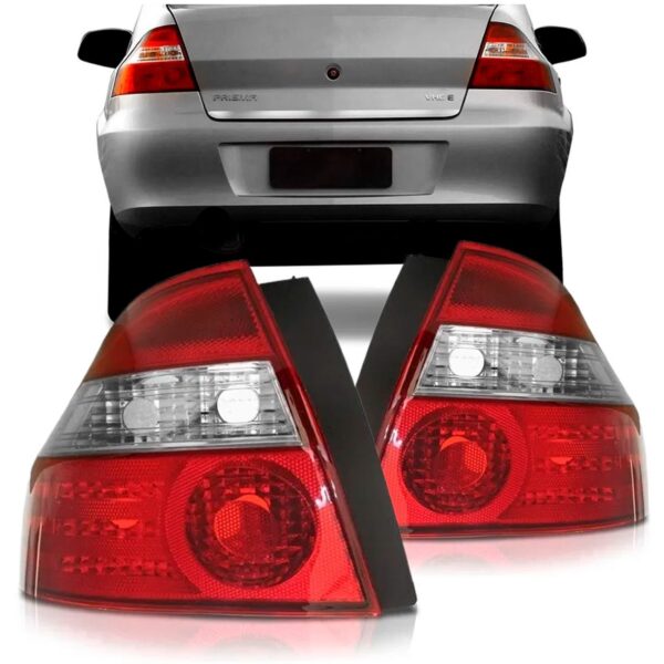 Par Lanterna Traseira Prisma 2006 A 2012 Vermelho