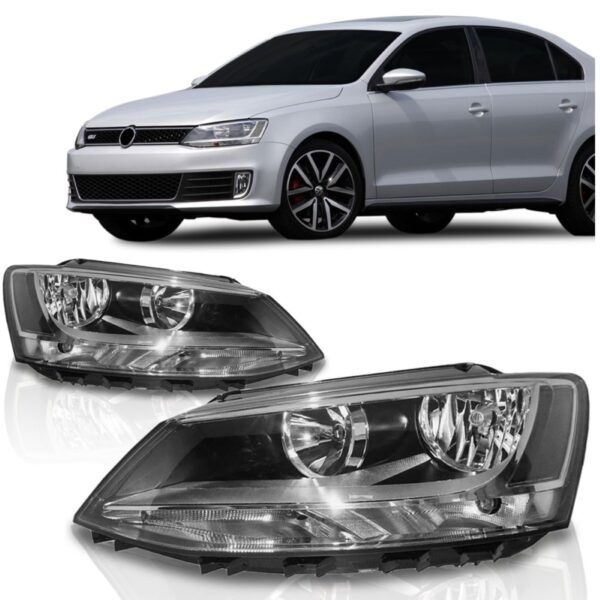 Par Farol Jetta 2011 2012 2013 Mascara Negra Direito E Esquerdo