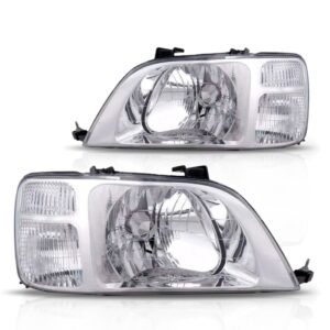 Par Faro Honda Crv 1997 1998 1999 2000 2001 Com Foco Simples