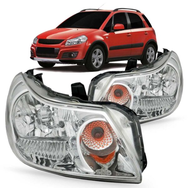 Par Farol Suzuki Sx4 2009 2010 2011 2012 2013 Cromado