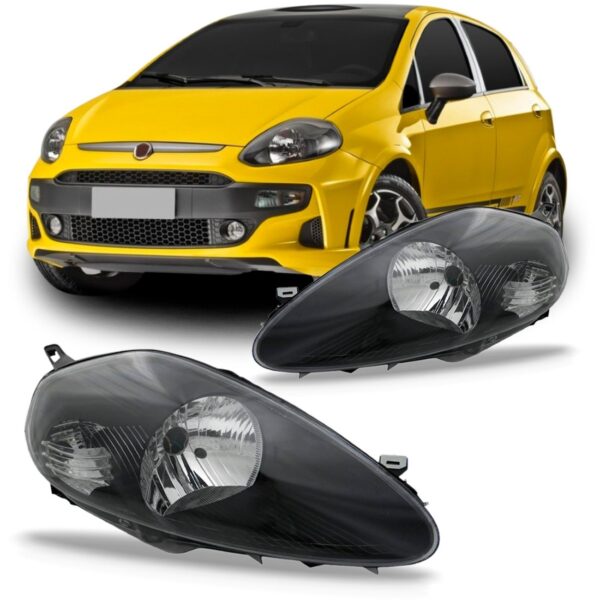 Jogo Farol Punto 07/12 Elétrico Máscara Negra Soquete Oval