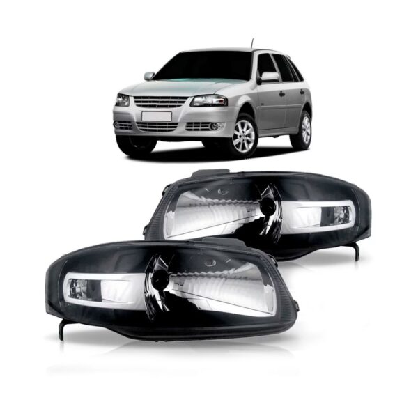 Par Farol Para Gol G4 2004 05 06 07 2008 Fume Friso Cromado Ambos Lados