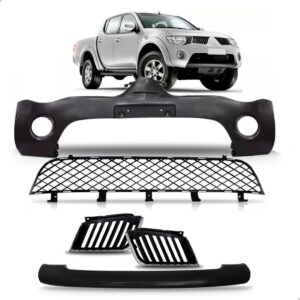 Kit Envolvente + Grade + Molduras L200 Triton 2007 A 2010 Preto