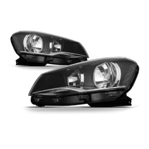 Par Farol Gol G6 2013 A 2016 Foco Duplo Crom. Mascara Negra