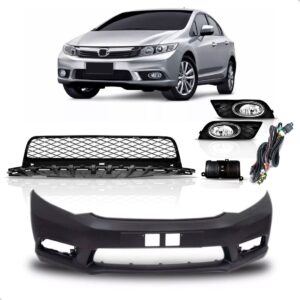 Envolvente Civic 2012 A 2014 Com Grade E Kit Milha 1a Linha  Preto