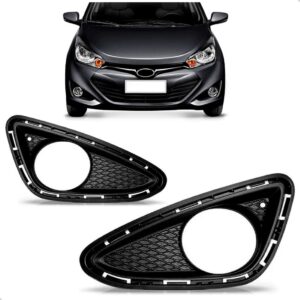 Par Moldura Farol Milha Hb20 2012 2013 2014 2015 Com Furo Preto Ambos Os Lados