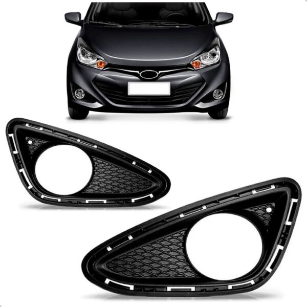 Par Moldura Farol Milha Hb20 2012 2013 2014 2015 Com Furo Preto Ambos Os Lados