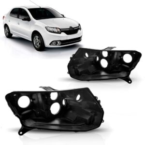 Par Carcaça Farol Para Logan 2014 A 2017 Sandero 2015 A 2017