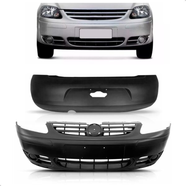 Kit Envolvente Dianteiro E Traseiro Fox 2004 A 2007 Liso Preto