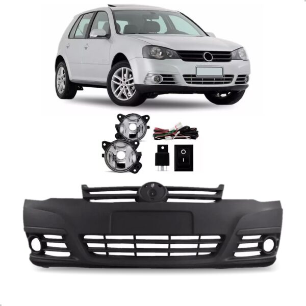 Envolvente Golf 2008 A 2012 Com Kit Farol Milha 1a Linha Preto