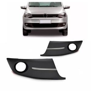 Par Grade Moldura Milha Auxiliar Spacefox 2011 A 2014 C/furo Preto Ambos Os Lados