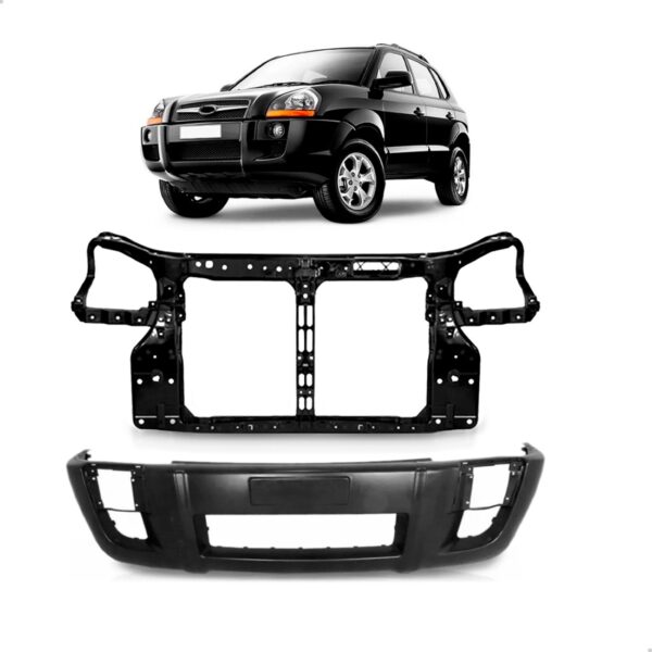 Kit Parachoque + Painel Mini Frente Tucson 2005 A 2016 Preto
