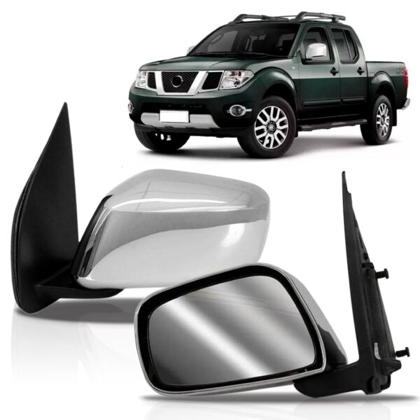 Jogo Retrovisor Frontier Fixo Capa Cromada 2008 09 10/2014