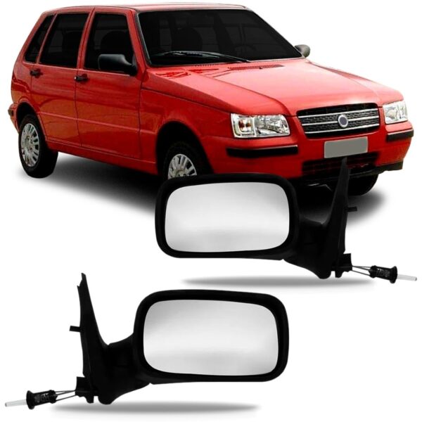 Par Retrovisor Uno 4 Portas Fire 2001 02 A 2005 Com Controle
