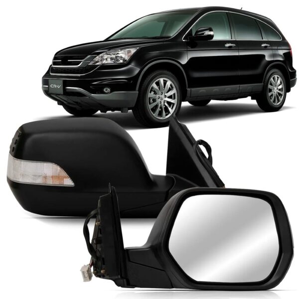 Par Retrovisor Crv 2007 A 2012 Eletrico C/sinaleira Preto