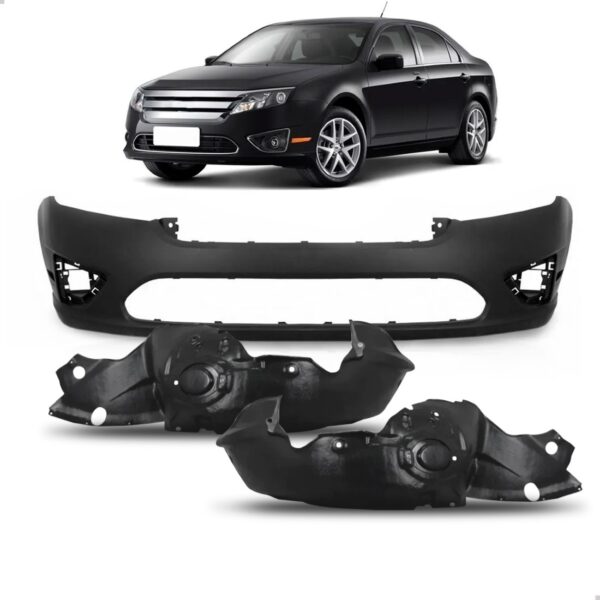 Kit Parachoque Fusion 2010 2011 2012 + Par Parabarros Preto