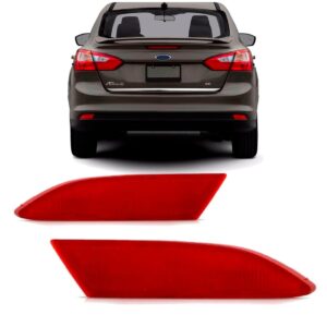 Par Defletor Parachoque Traseiro Focus 2014 15 16 2017 Sedan Vermelho