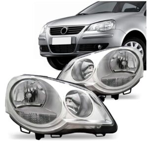 Jogo Farol Polo 2007 2008 2009 2010 2011 2012 Manual Cromado