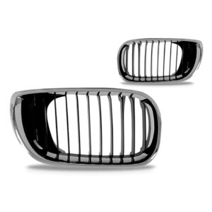 Par Tela Frontal Radiador Bmw S3 2002 03 04 05 Cromado Preto
