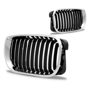 Par Tela Frontal Radiador Bmw S3 2002 03 04 05 Cromado Preto