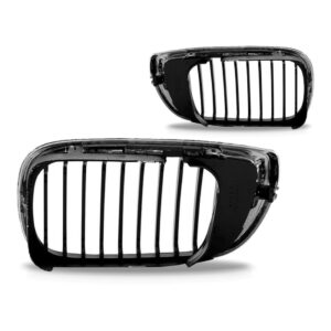 Par Tela Frontal Radiador Bmw S3 2002 03 04 05 Cromado Preto