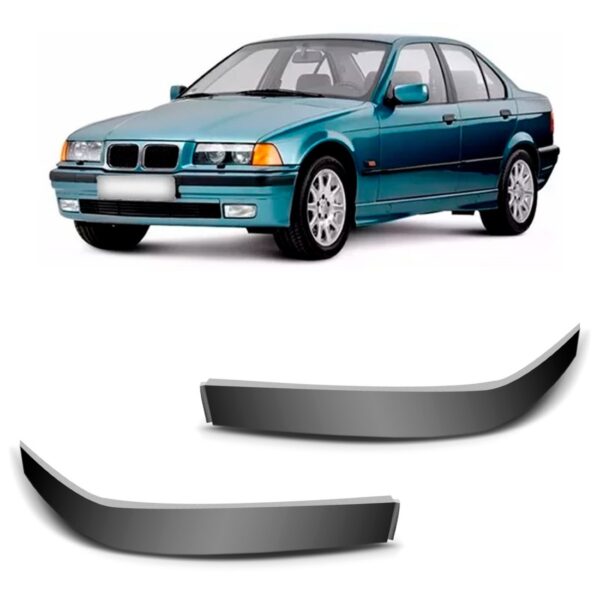 Par Moldura Parachoque Bmw S3 1992 A 1998 Sedan / Coupe Preto
