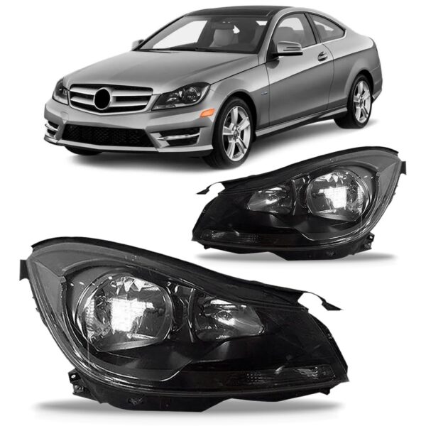 Par Farol Mercedes Classe C 2012  A 14 Máscara Negra S Xênon Esquerdo